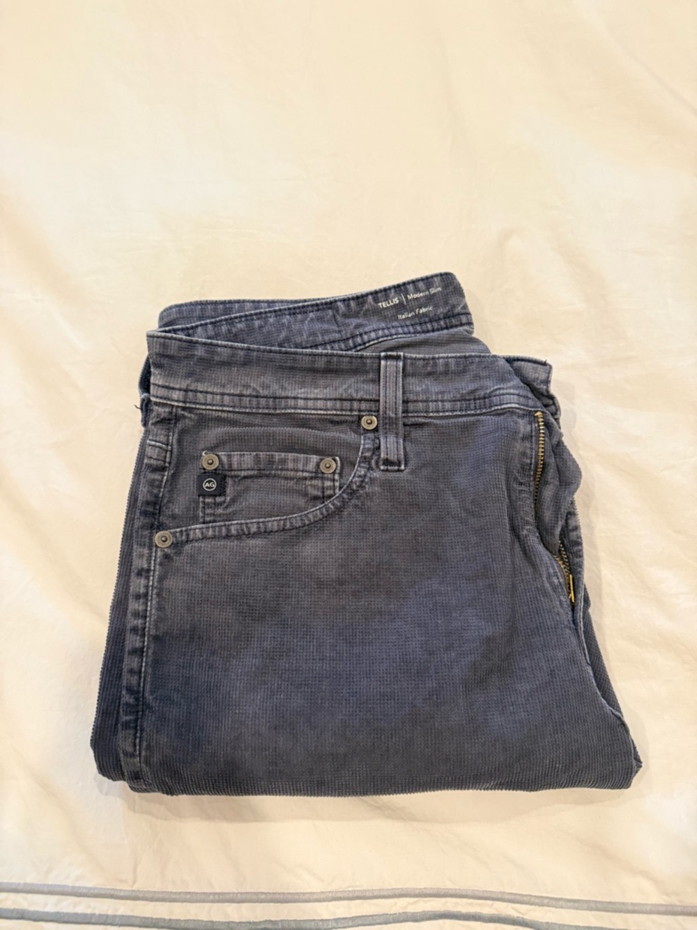 AG Tellis Modern Slim Blue Corduroy Jeans